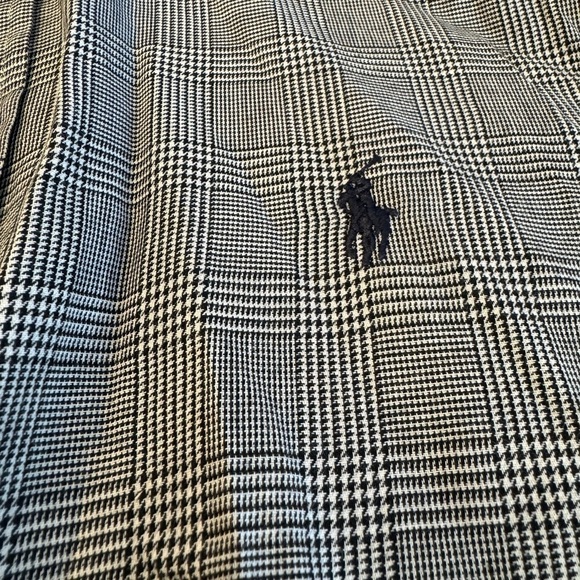 Ralph Lauren Yarmouth Cotton Black White Plaid 15 1/2 x 32/33 - Picture 2 of 7